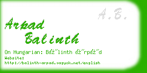 arpad balinth business card